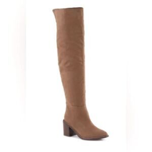Seychelles Paradise Over the Knee High Suede Boots | Brown Block Heel | Size 7